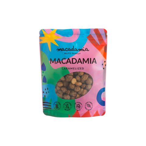 Karamelizuoti makadamijų riešutai