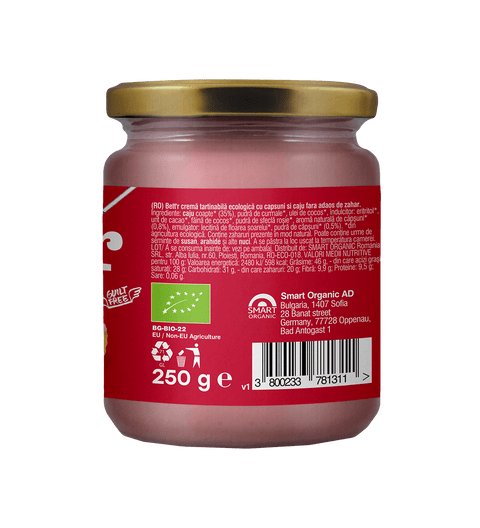 BIO maasika kašupähklimääre, ilma lisatud suhkruta