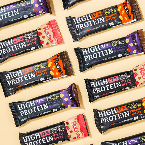 BIO kõrge valgusisaldusega šokolaadiga kaetud batoon maapähklitega