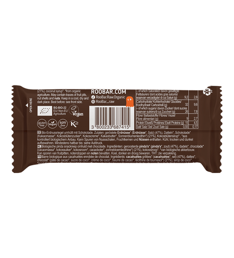 BIO šokolaadiga kaetud maapähklibatoon