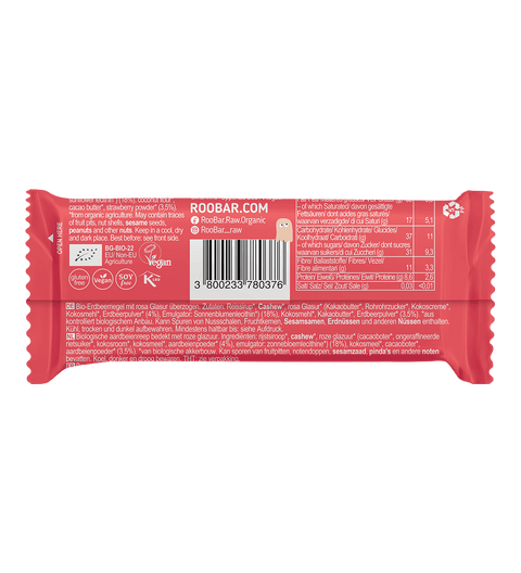 BIO roosa šokolaadiga kaetud maasikabatoon