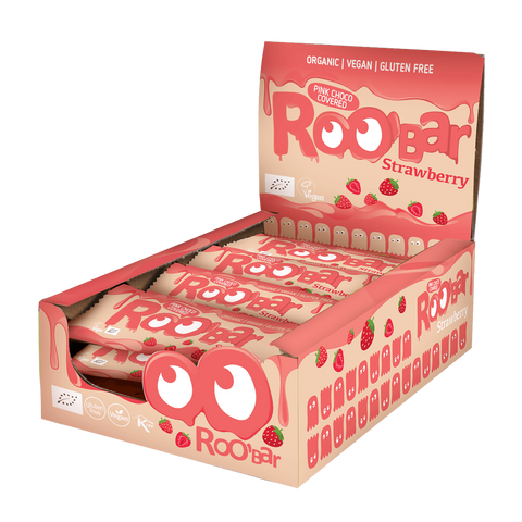 BIO roosa šokolaadiga kaetud maasikabatoon