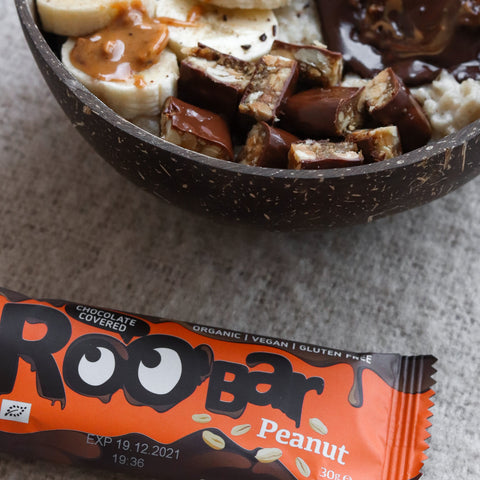 BIO šokolaadiga kaetud maapähklibatoon